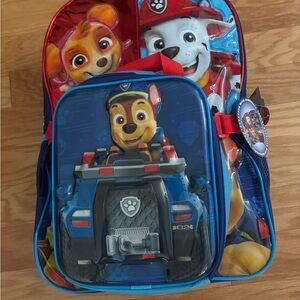 Paw Patrol Kids Backpack - Blue, Red and Yellow Character Print